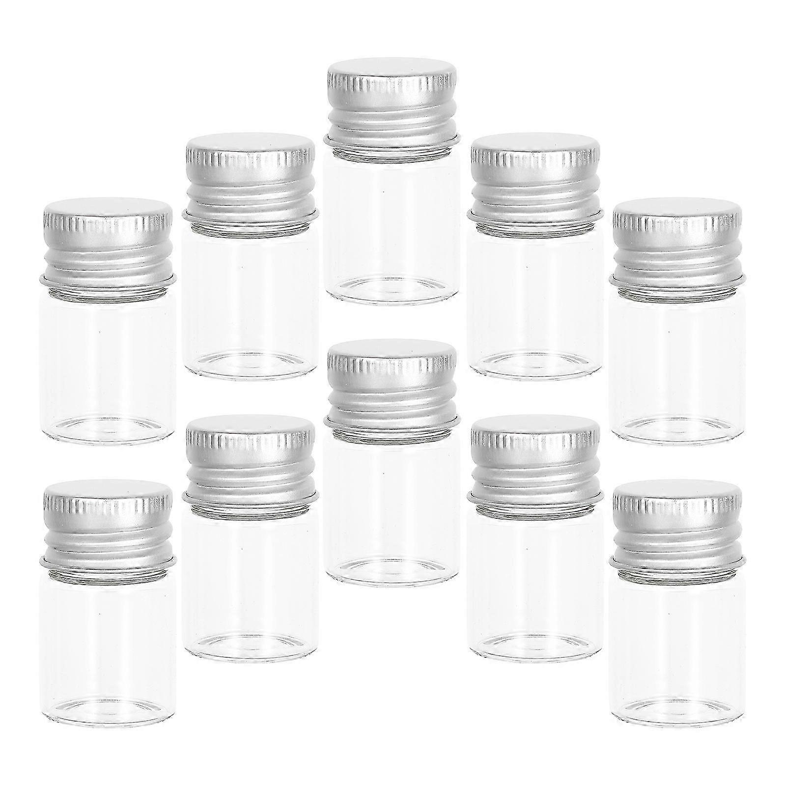 Multifunctional Bottles Glass Vials for Powder Storage 10Pcs Transparent