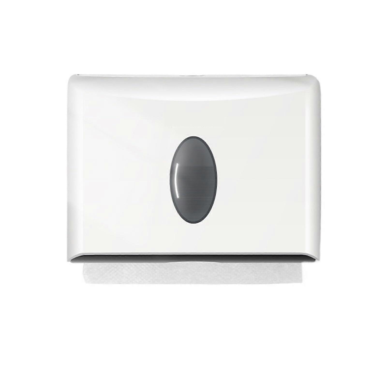 White Plastic Wall Mounted Paper Towel Dispenser for Bathroom and Kitchen, SpaceSaving Easy Refill Design