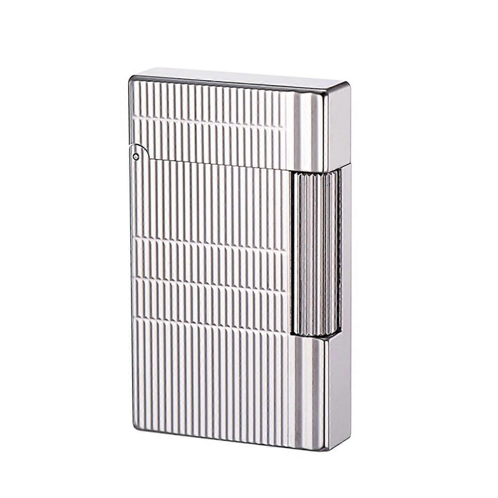 Windproof Kerosene Lighter Retro Silver Pure Copper Refillable Clamshell Camping Grinding Wheel