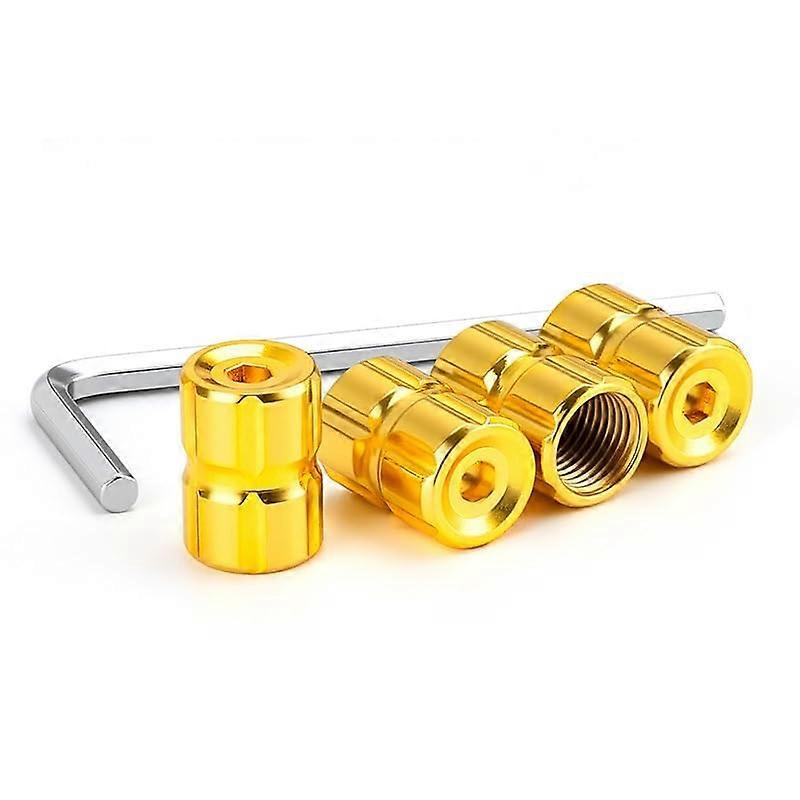 Motorcycle Tire Valve Caps Gold AntiTheft Dustproof Metal for CBR600RR with Spanner
