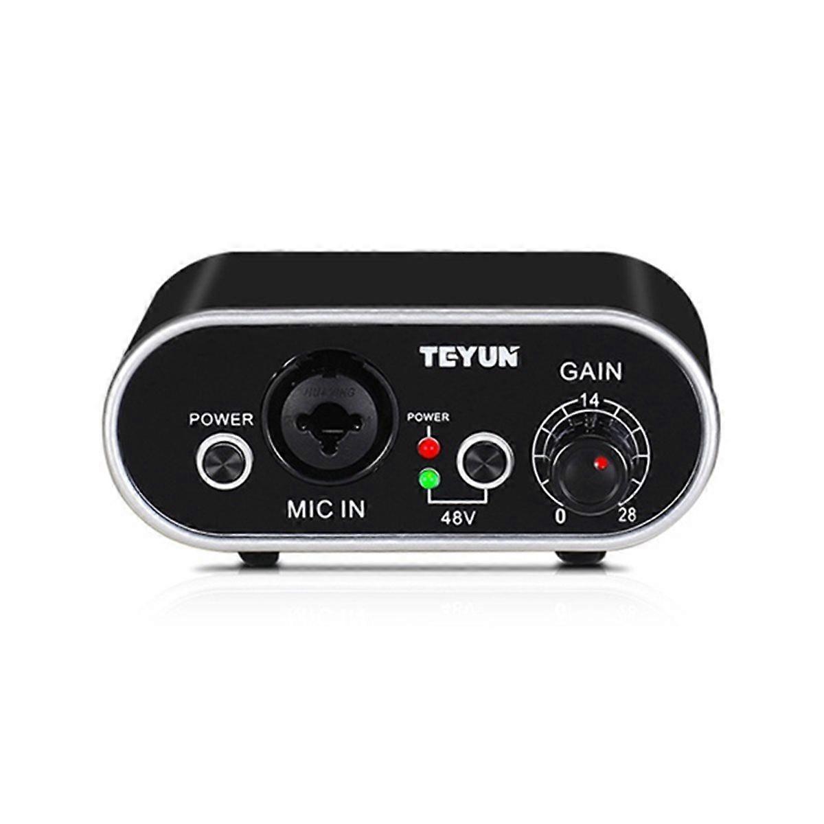 Q3 28dB Microphone Amplifier Stage Microphone Preamplifier 48V Phantom Power for Dynamic/Condenser