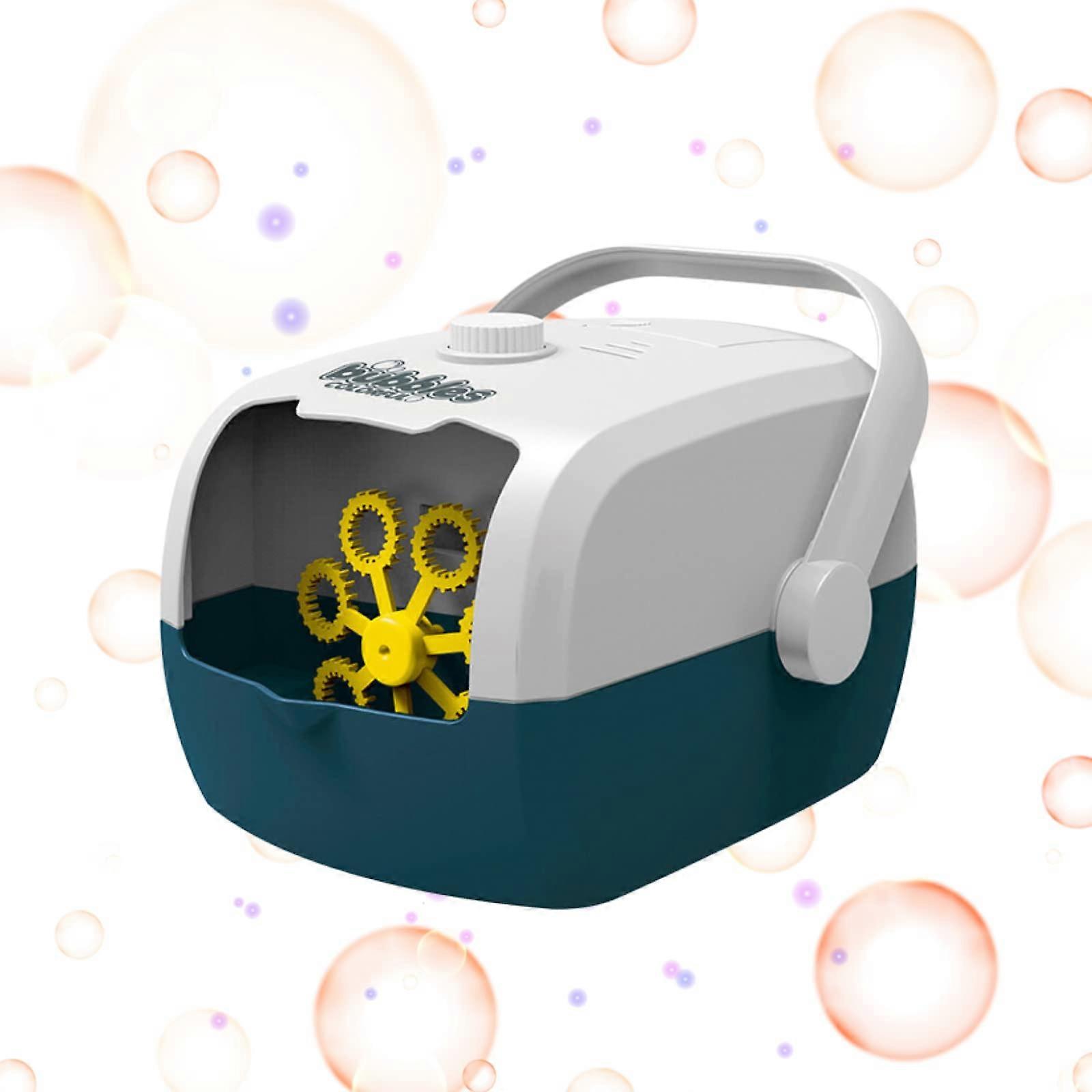 Automatic Bubble Blower with Rechargeable Battery, Speed Blue Bubble Machine for Kids Parties