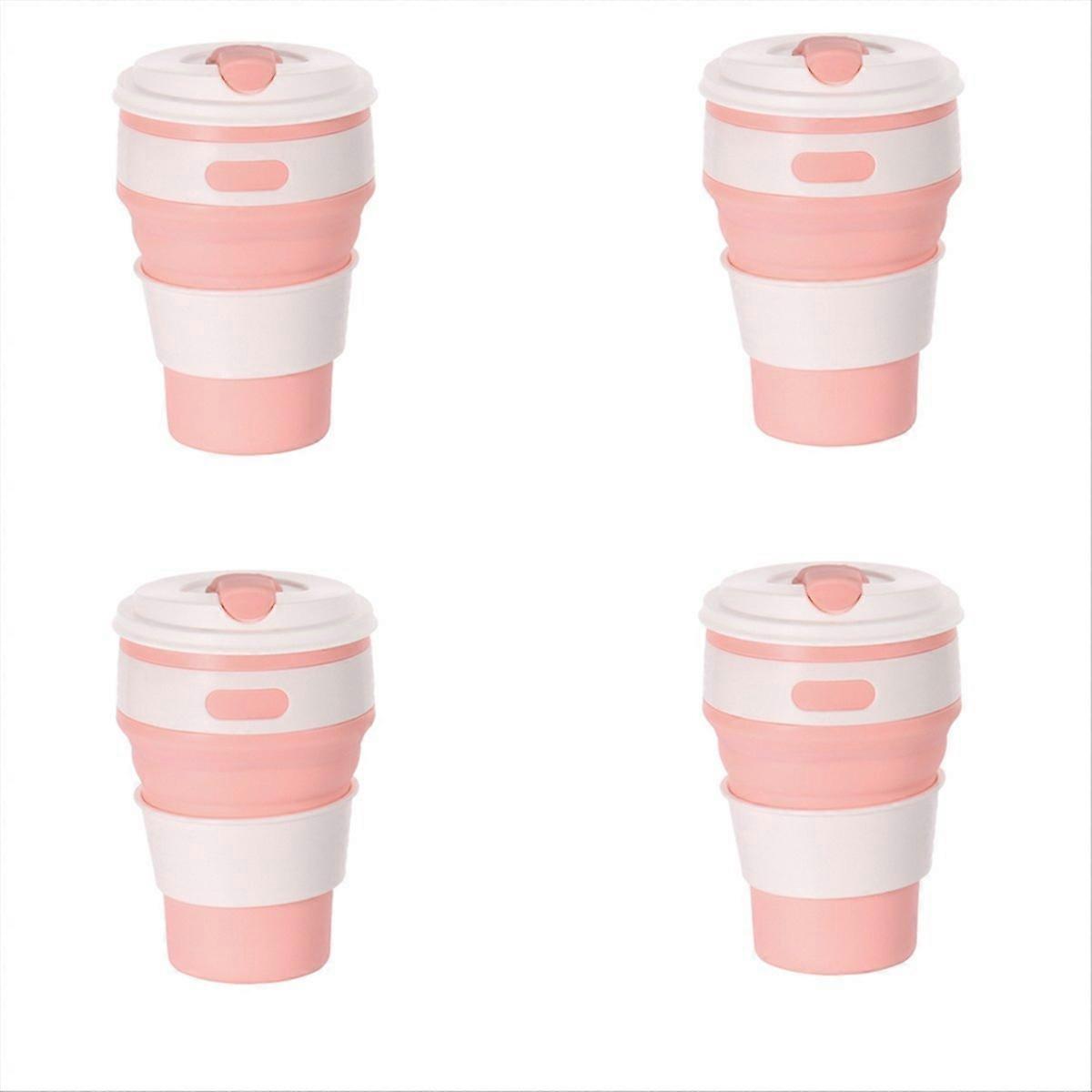 Pink Silicone foldable travel cup-camping cup