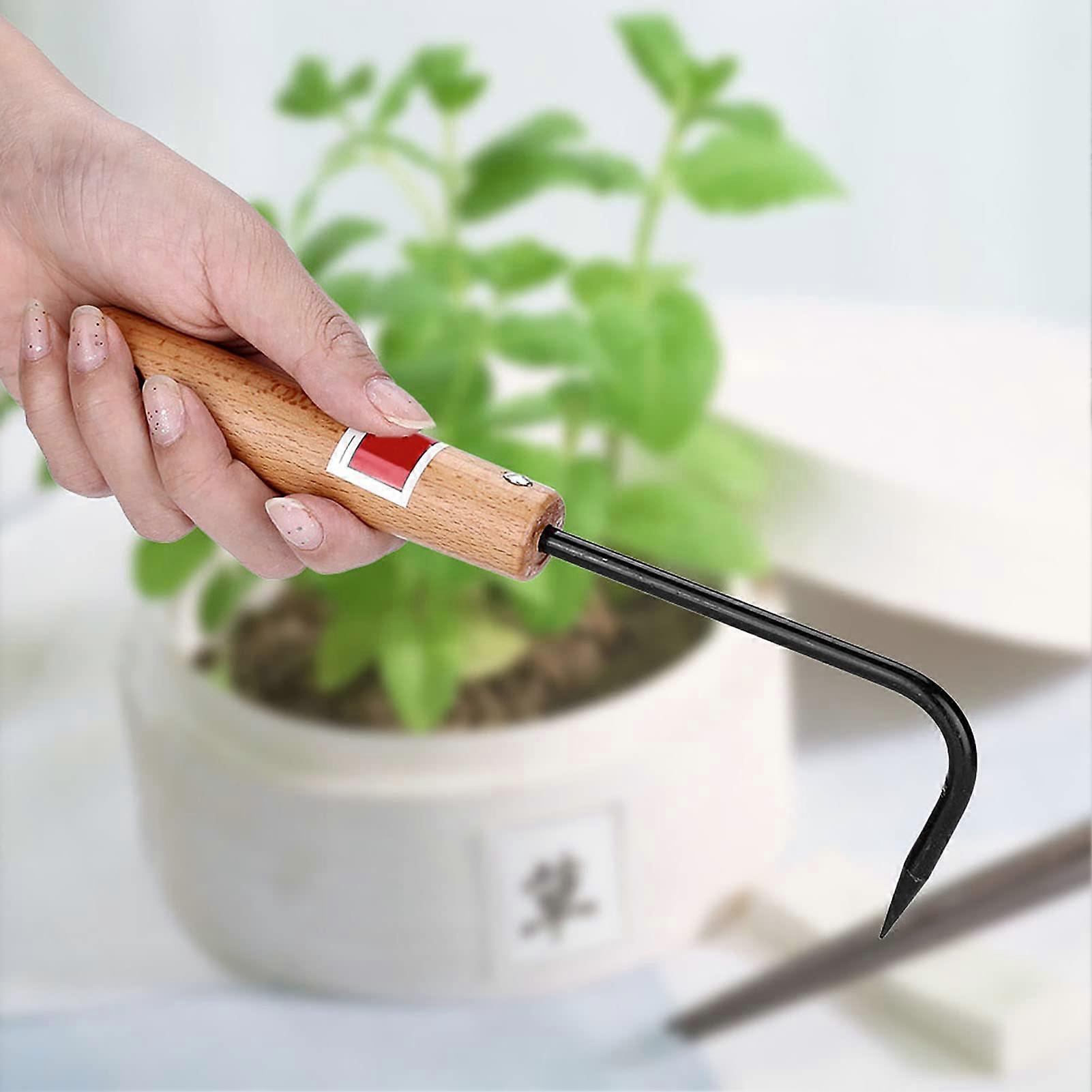 Bonsai Root Hook with Beech Wooden Handle for Precise Root Separation and Durable Bonsai Care