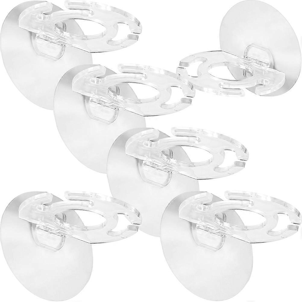 Adhesive Toothbrush Holder Wall Mounted for Bathroom Storage 6Pcs Set