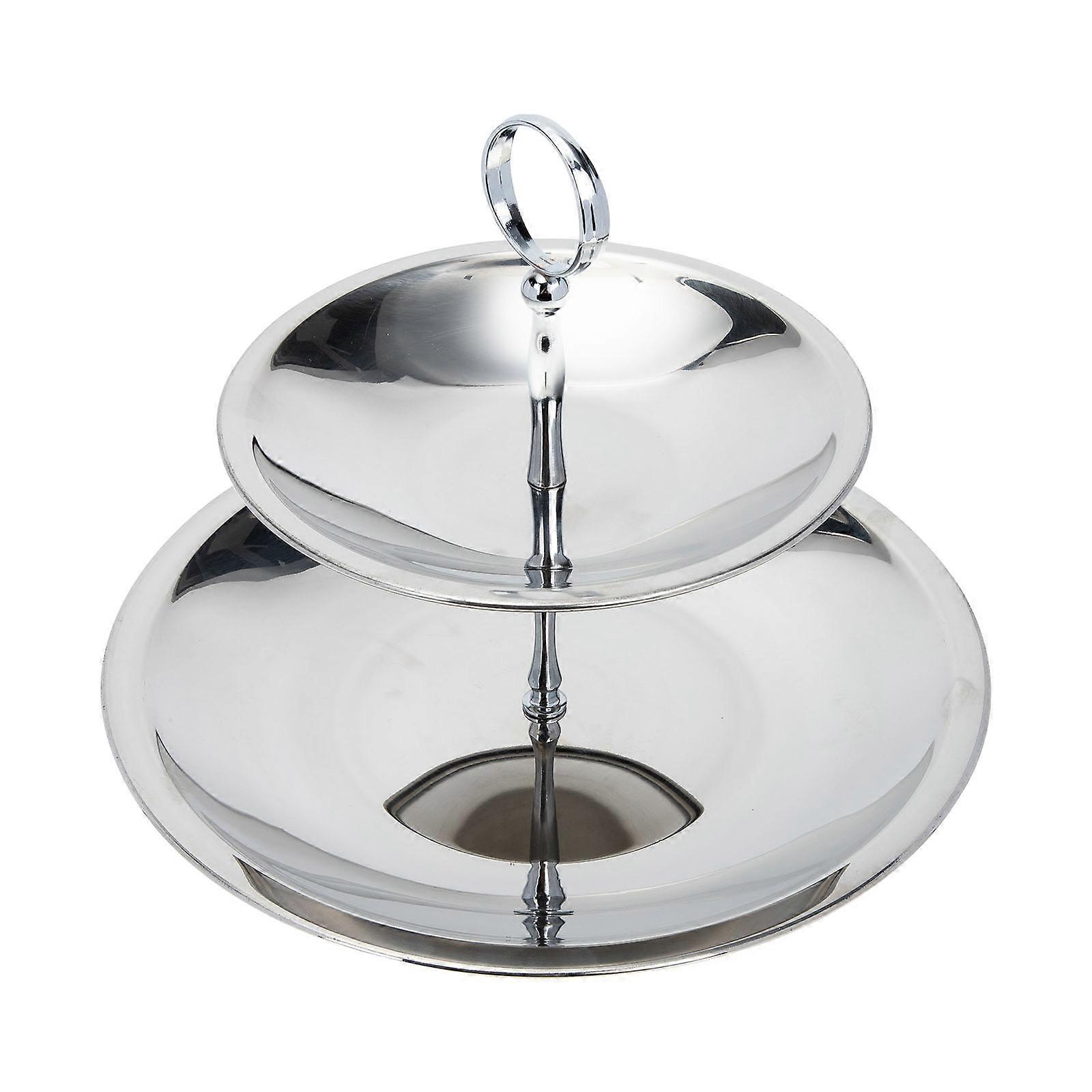 Multi-Layer Snack Tray Silver Tiered Serving Stand