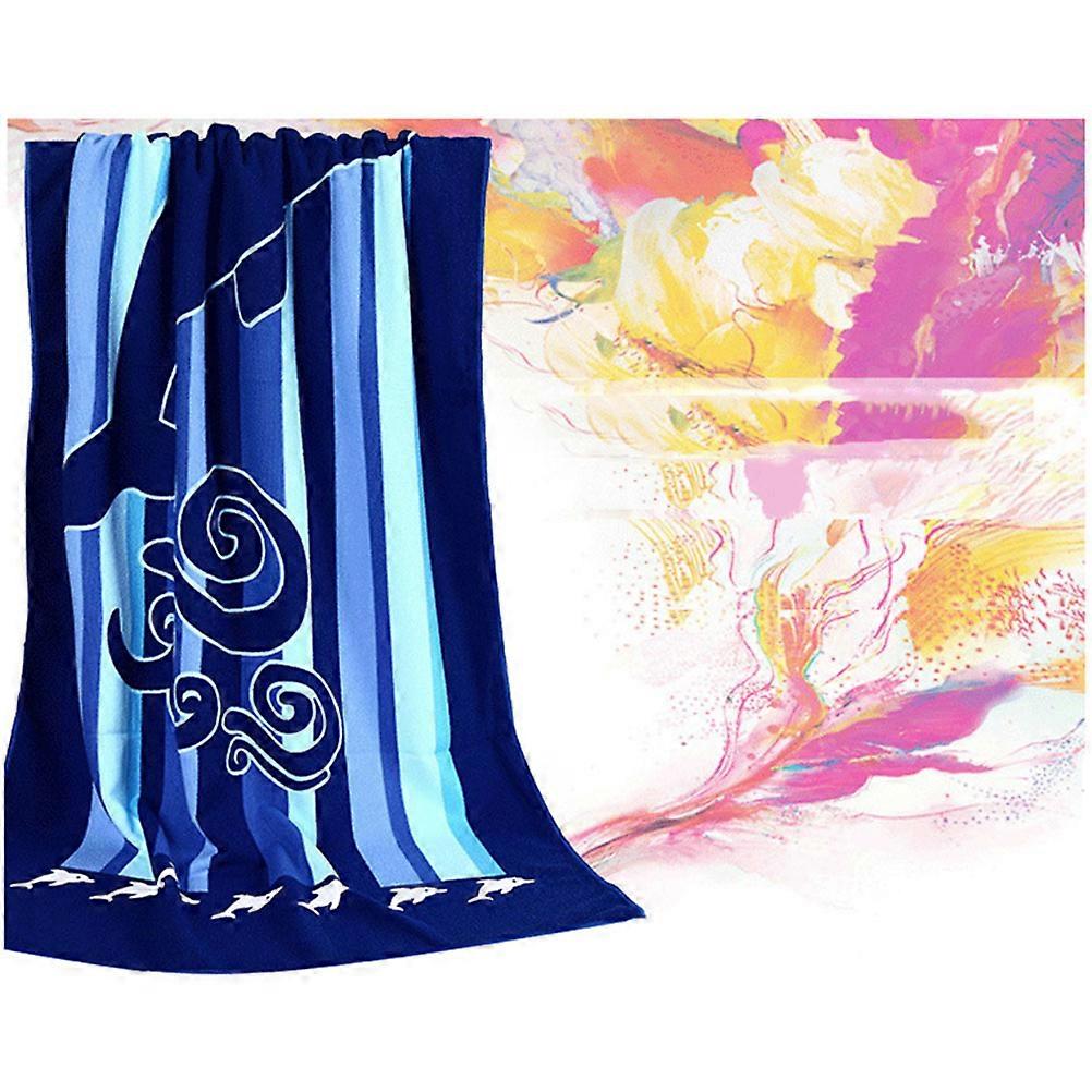 Quick Dry Bath Towel Microfiber Printed Beach Towel for Bathing Use Cartoon Dolphin