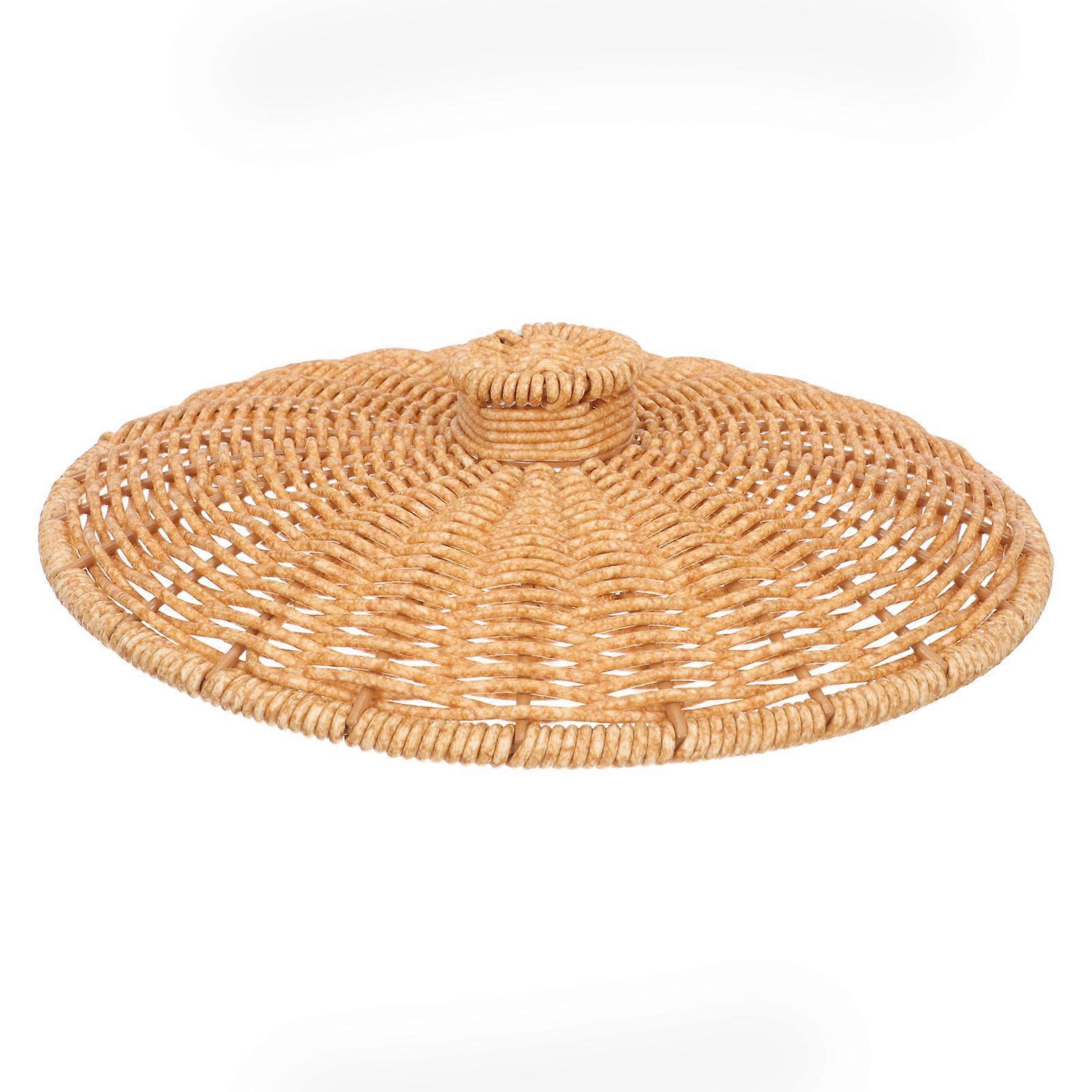 Brown Storage Basket Lid for Waste Bin Plastic Replacement