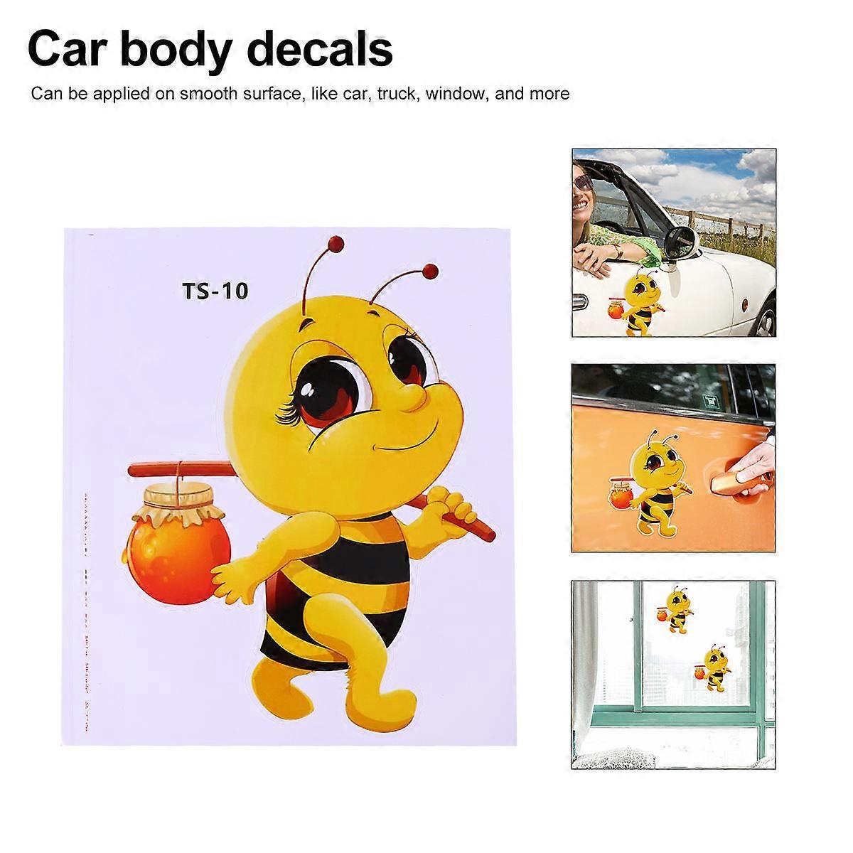 3Pcs Car Decals Bee Pattern Decorative Car Sticker for Decoration
