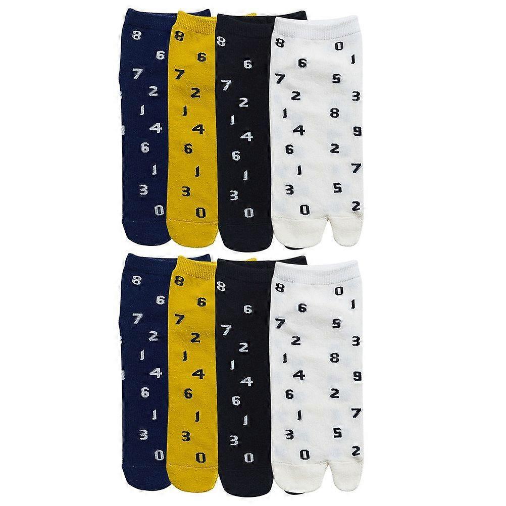 4 Pairs Creative Cotton Two-toe Socks Comfortable Summer Socks (Assorted Color)