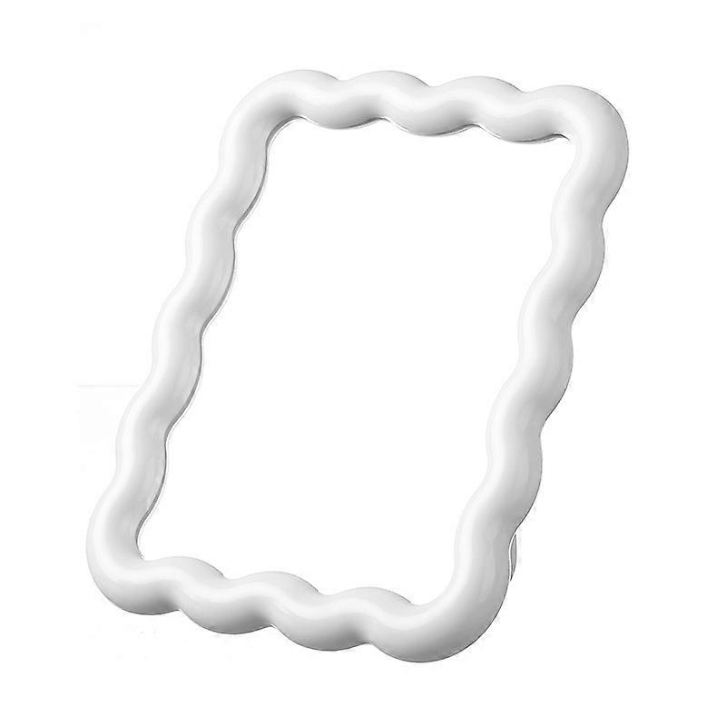 Corrugated Desktop Makeup Mirror Solid Colour Simple Portable Handheld Makeup Mirror Foldable Student Compact Cute Mirror
