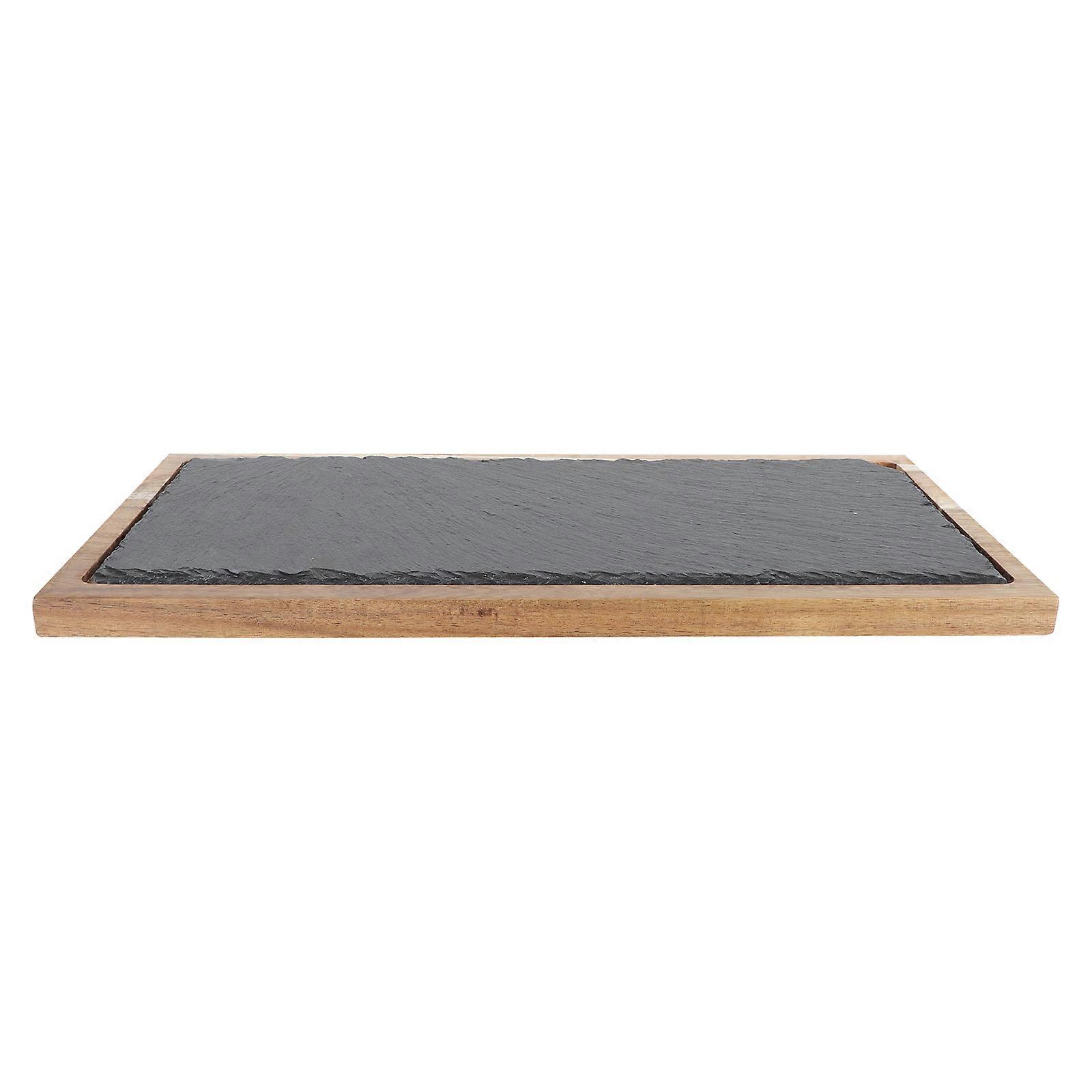 Long Rectangular Solid Wood Tray Multi-Function Serving Plate for 1Set