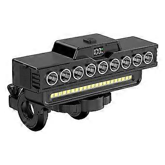 Rechargeable Waterproof Bicycle Headlight with Horn, 9 LEDs and 7 Modes, IPX5 Waterproof Long Battery Life with Power Display for Efficient Night