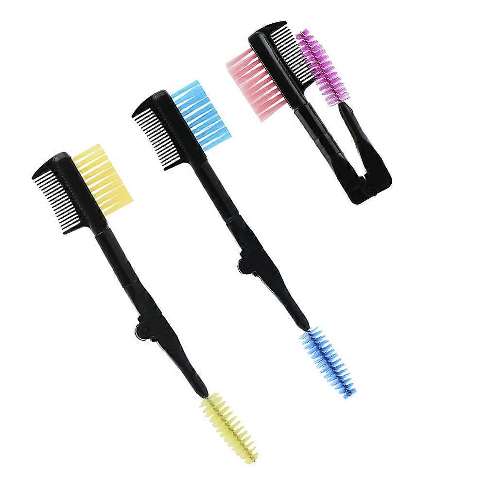Foldable Eyebrow Comb for Makeup with Double Head Design 3Pcs Set