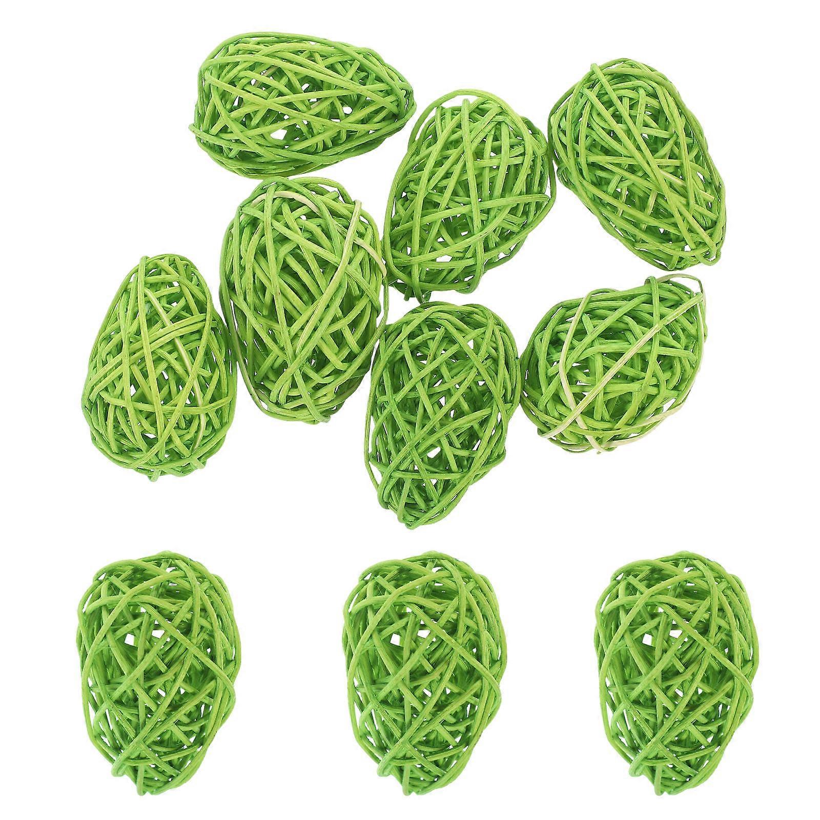 40Pcs Easter Eggs Rattan Craft Decorations for Easter Celebration
