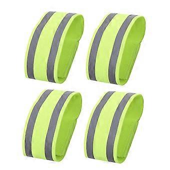Reflective Armlet Outdoor Luminous Armband for Sports Fitness 4Pcs Green