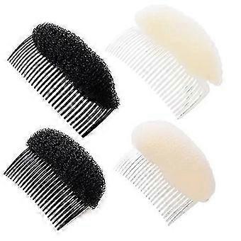 4 Pcs Hair Bun Invisible Bump it Up Hair Volume Insert Combs Hair Base Styling Do Beehive Hair Volume Base Set Bun Maker White Black 8.5*6/11*7.5cm hi