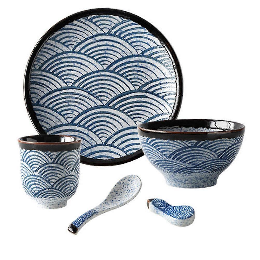 Ceramic Tableware for Eating 1Set Ceramic Plate Spoon Cup Set