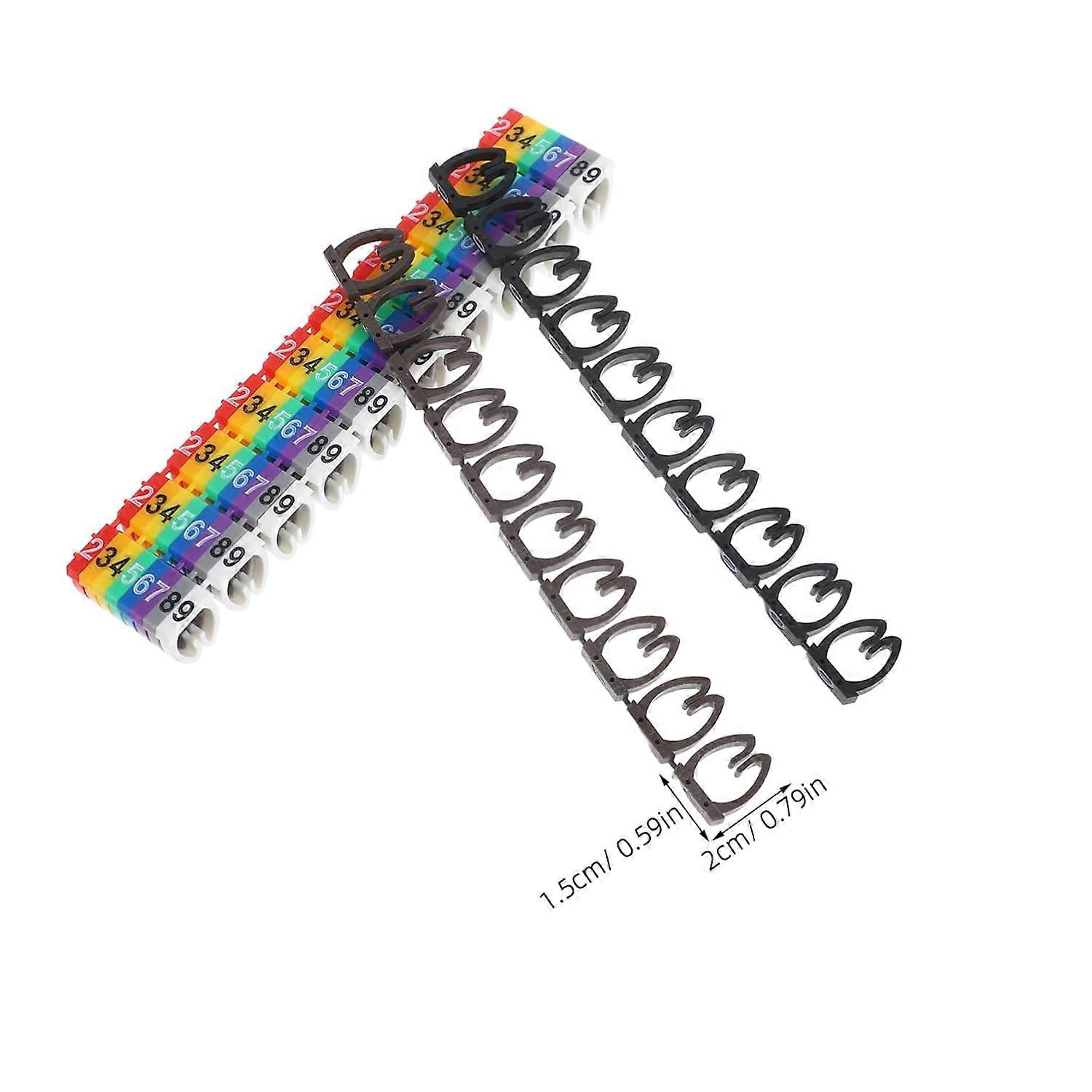 Cable Identification Kit 100pcs Wire Number Labels Electrical Cable Labels Wire Tags for Electronics