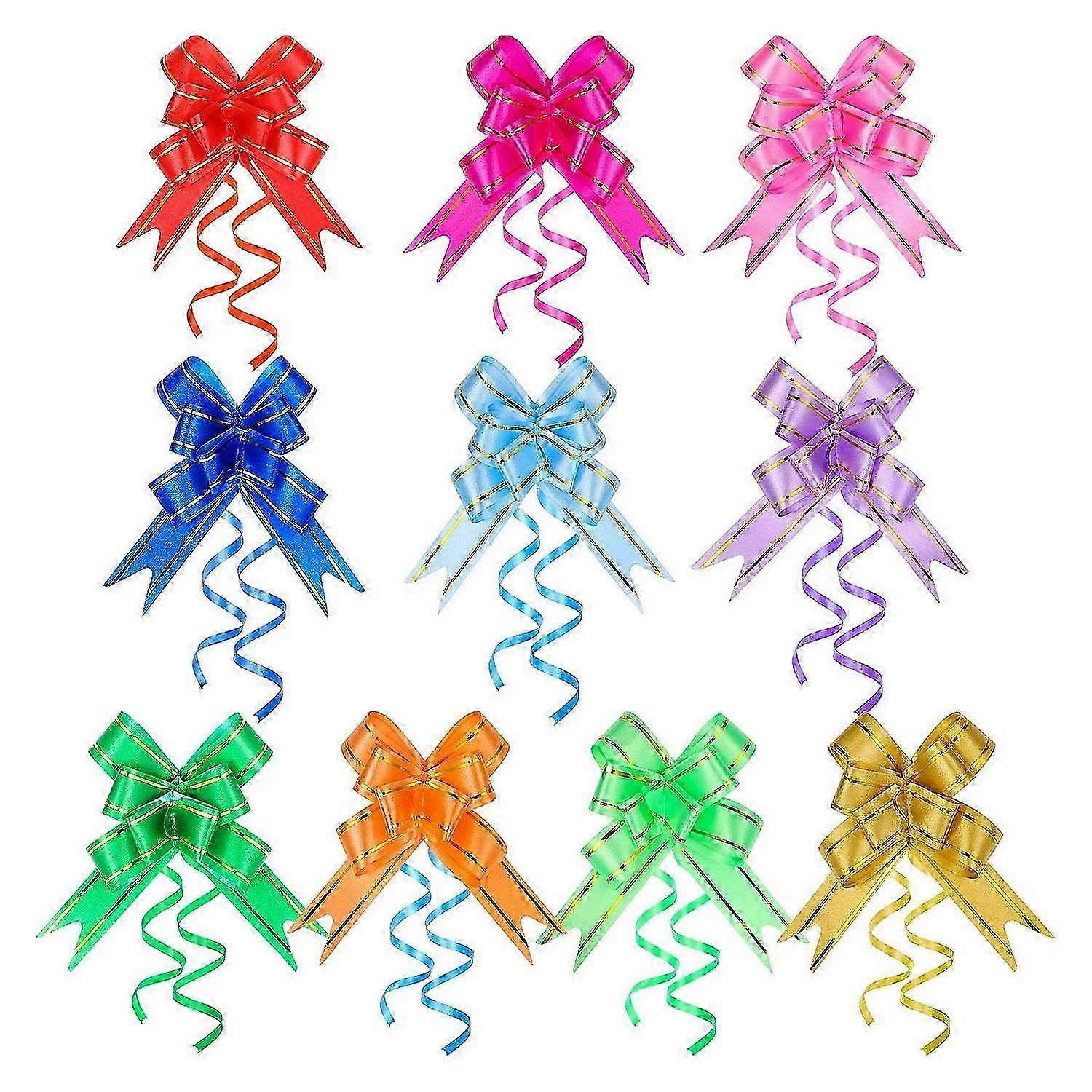 400Pcs Ribbon Pull Bow Present Basket Pull Bows Knot Ribbon Present String Wrapping Bows compatible with Christ