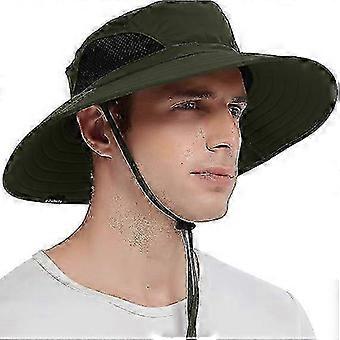 Unisex waterdichte emmerhoed met brede rand, opvouwbare boonie-hoed voor vissen wandelen tuinieren safari strand