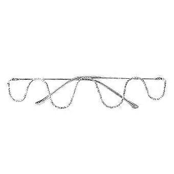 XYYC-Handmade Glasses Frame Wave Prop with Silver and Colorful Diamonds 1Pc