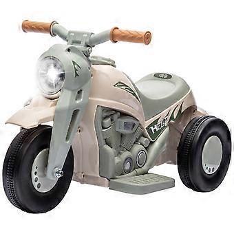 6V Kids Electric Motorcycle, Music And Bubbles, 30kg Capacity For 2-5 Years, Cream White