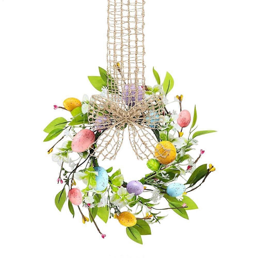 colourful Easter Eggs Decor Wreaths compatible with Front Door Pastel Easter Egg Mini Spring Easter Wreath Easter Window Decor Wreath