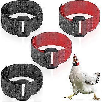 4 Pieces Adjustable Rooster Collars No Crow Nylon Chicken Neck Belts Noise Free