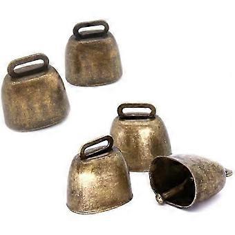Set of 5 Copper Dog Bells Metal Bells compatible with Cow Horse Sheep Cats Small Pets Bronze