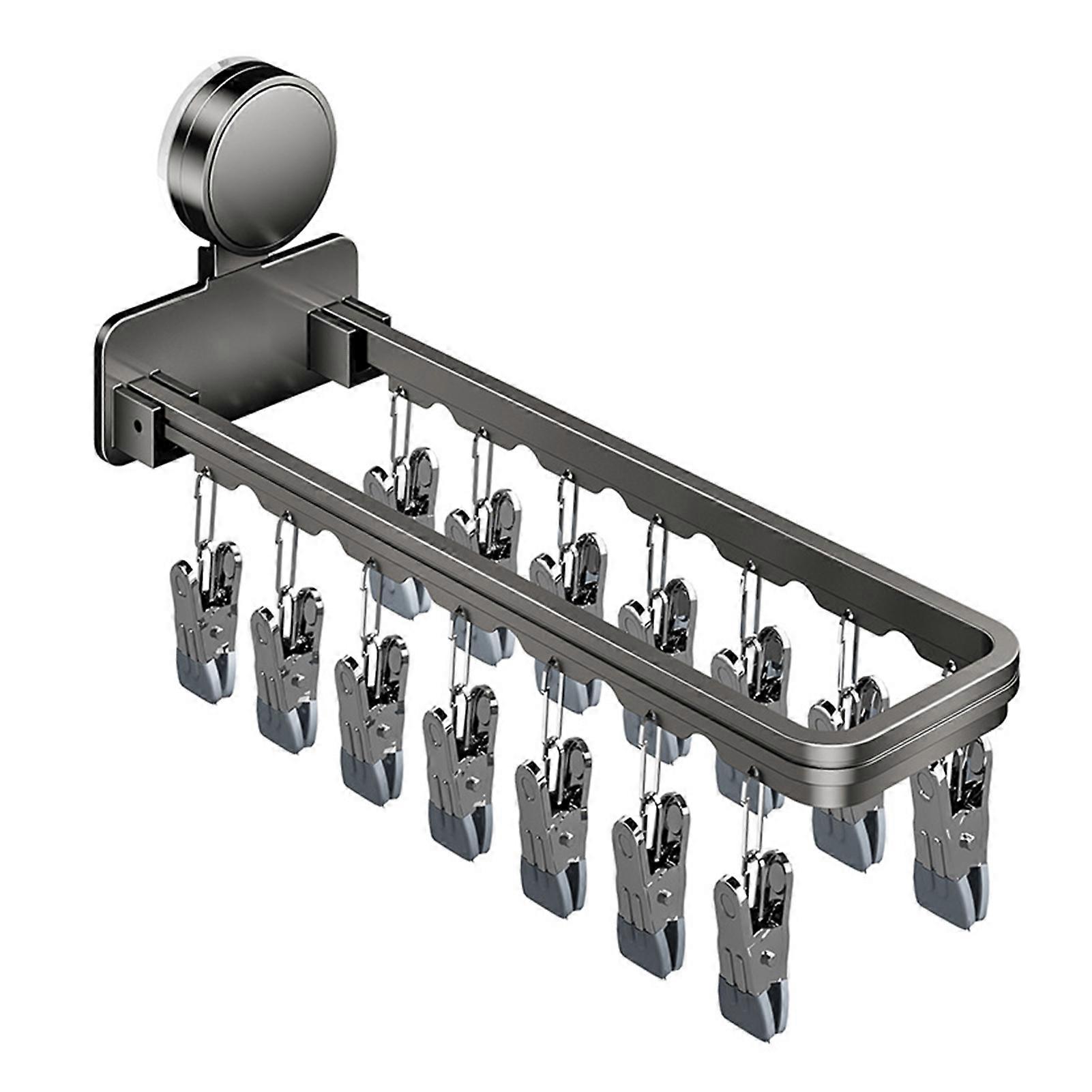 Suction Cup Clothes Rack with Foldable Design for Sock and Laundry Drying