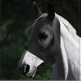 Zwarte paardengezichtsmasker Paardenvliegmasker Paardenmuggenwerend gezichtsmasker