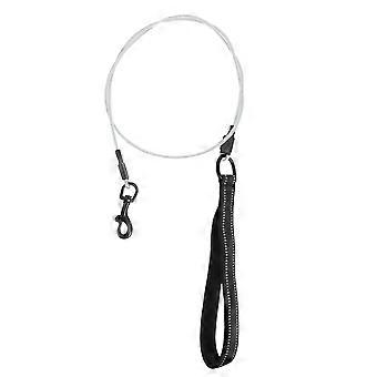 Steel Wire Dog Leash Pet Rope for Outdoor Walking 1Pcs Black