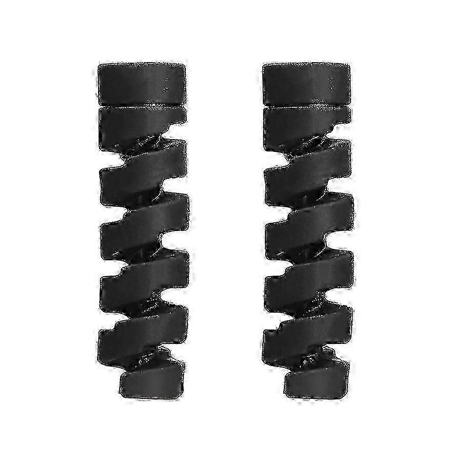 Spiral Data Line Protector, 2-Pack Silicone Cable Saver - Black