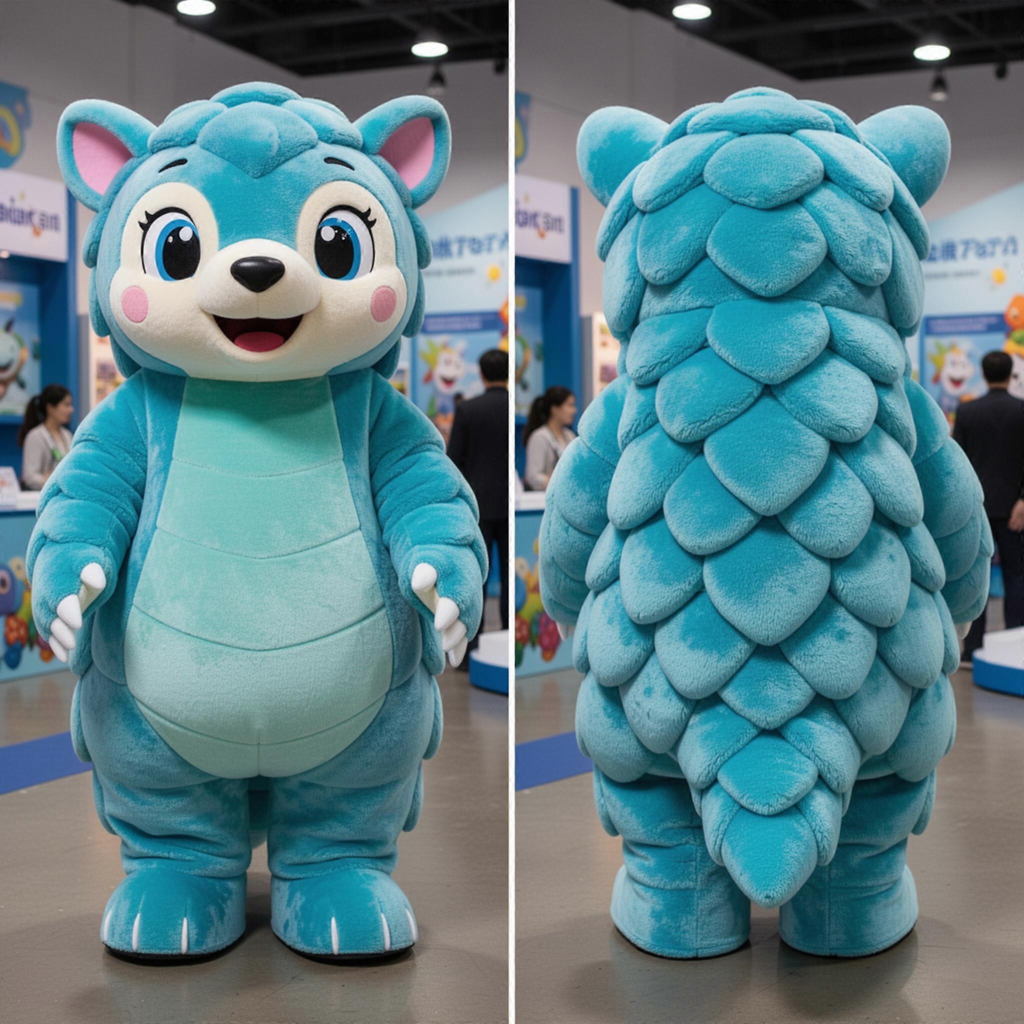 MASTICOT Cyan Rounded Pangolin Mascot