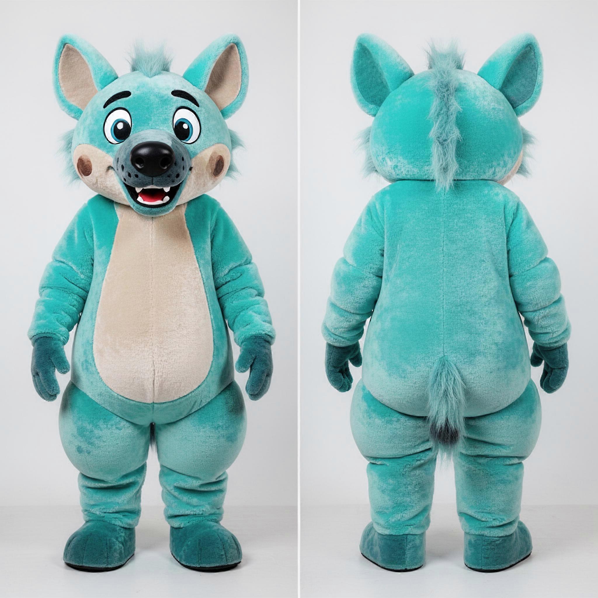 MASTICOT Turquoise Plush Hyena Mascot