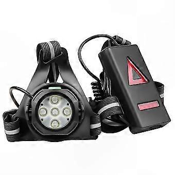 Fietslampje voor 's nachts, oplaadbaar via USB, 5 rode LED's, IPX4 waterdicht, voor fietsen en hardlopen in de buitenlucht.