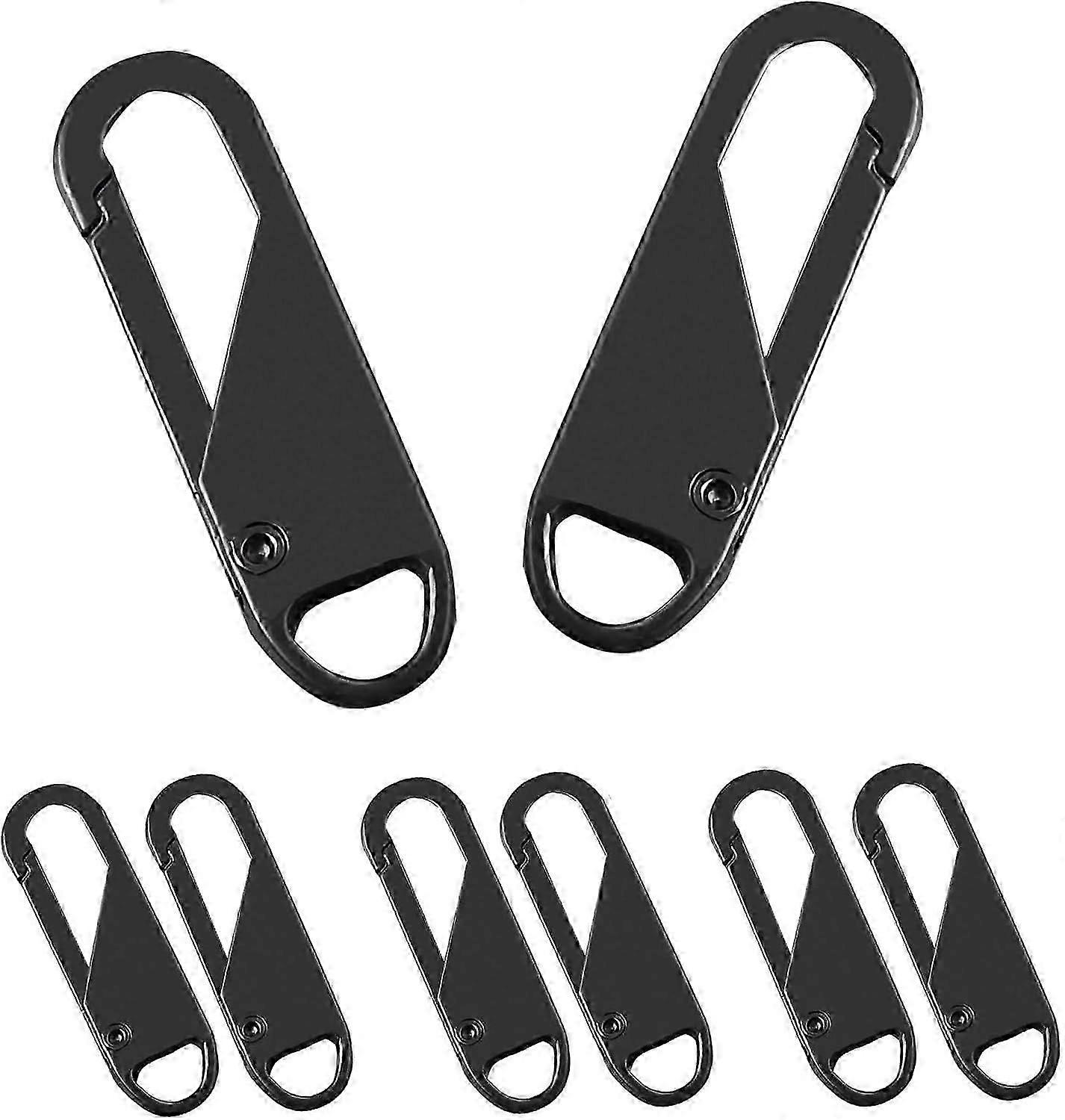 Zipper heads, 6 metal replacement handles