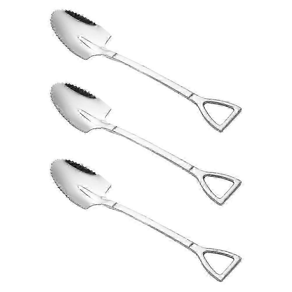 Stainless Steel 3Pcs Multipurpose Spoon compatible with Grapefruit Melon Serrated