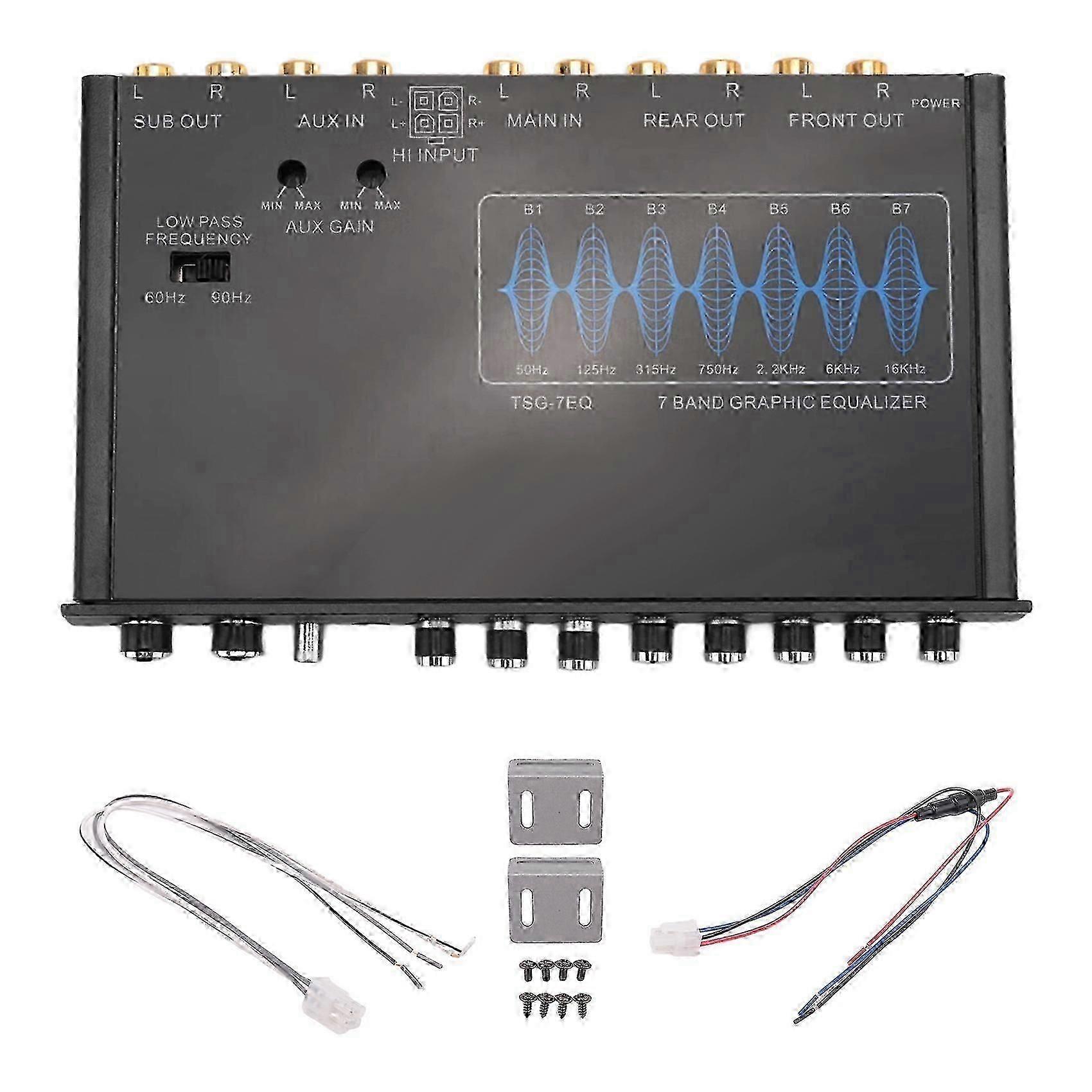 7-band auto equalizer. o-EQ tuning crossover. Amplifier. Parametric auto preamplifier. o-equalizer 12 dB. Simple.