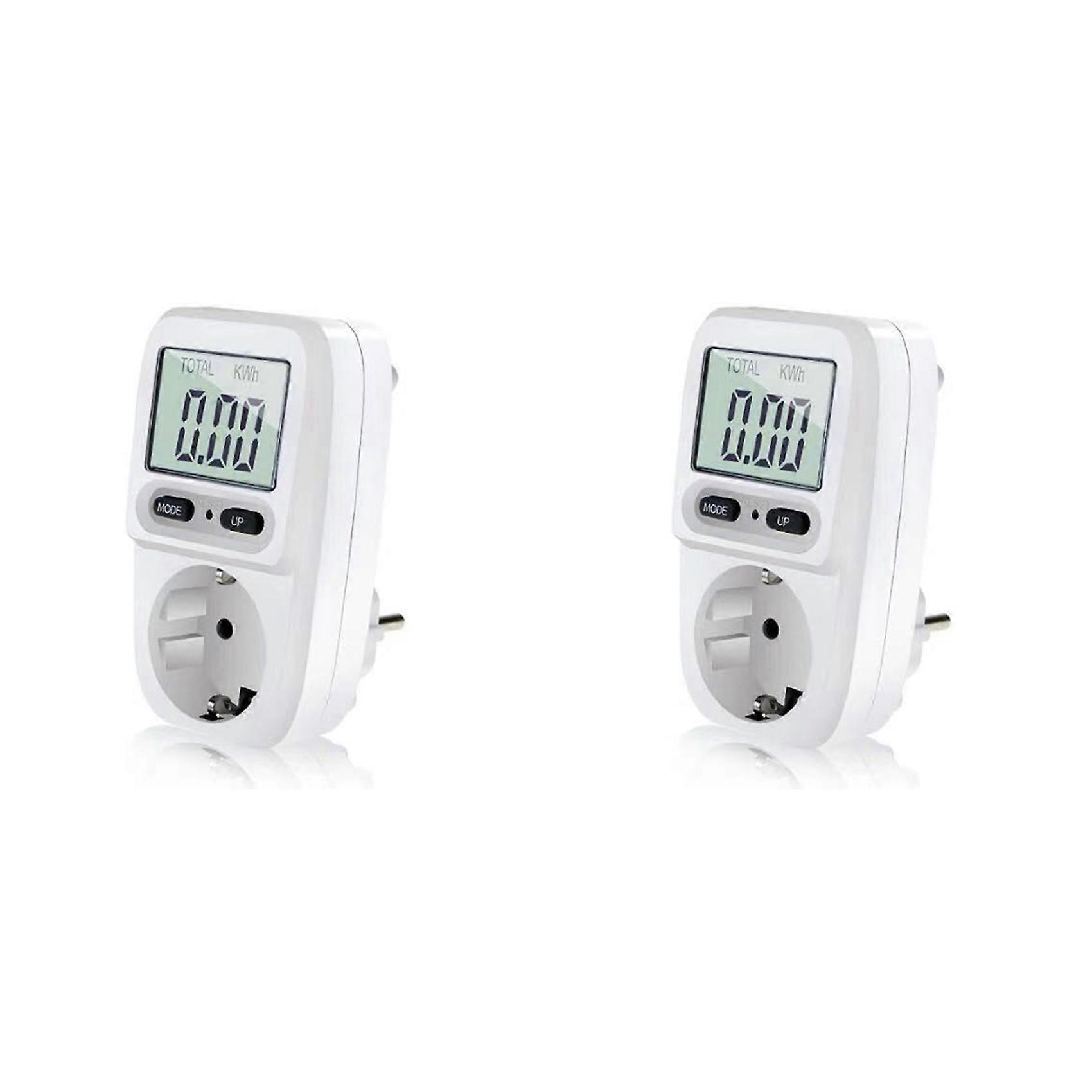 2X Multifunctional Electricity Bill Metering Socket with Backlight Smart Meter Billers Display EU Plug