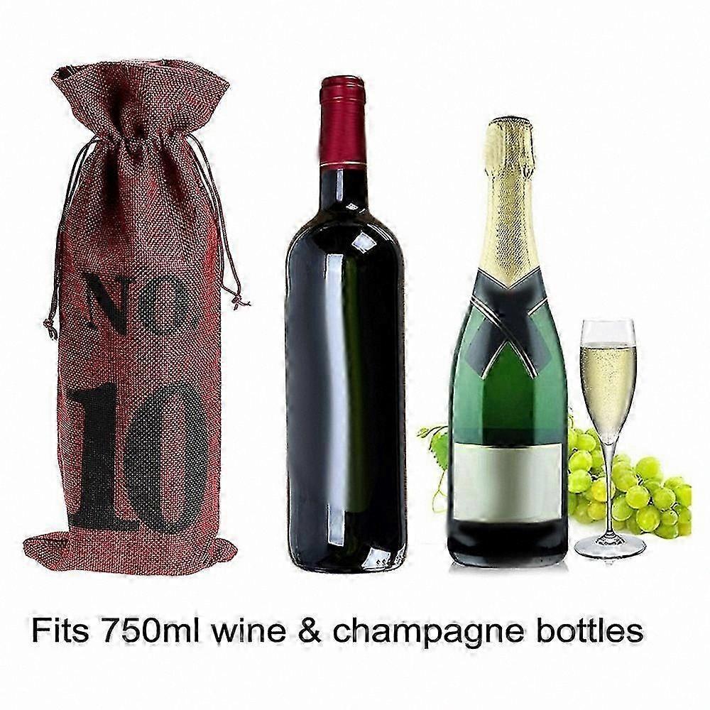Burlap Wine Bags Drawstring 15x35cm