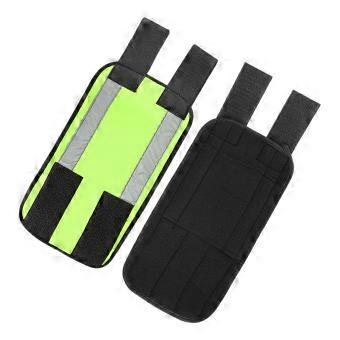 Adjustable Equestrian Horse Leg Wrap with Hook-and-Loop Fastening, Padded Rectangular Shape, Bound Edges, and Reflective Panels  Green