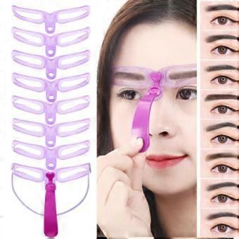Reusable Eyebrow Stencil Kit with Handle, Eight Brow Styles, Washable Shaping Templates for Symmetrical Brows