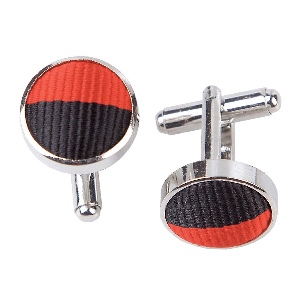 Red and Black Striped Cufflinks