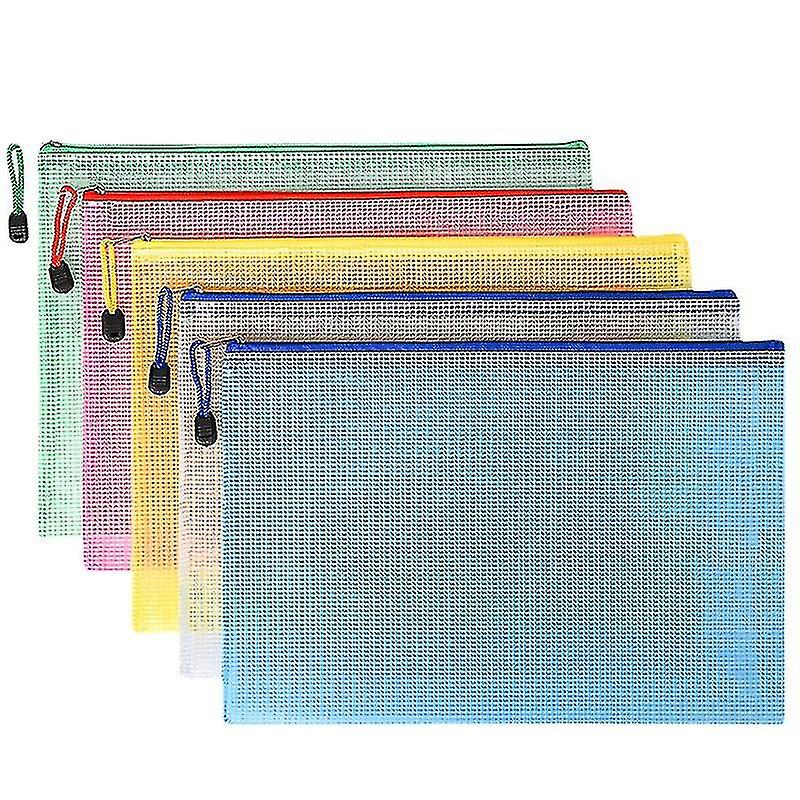 Plastic Wallets A4 File Folder Document Zipper Bags A4 Zip Bag(5pcs
