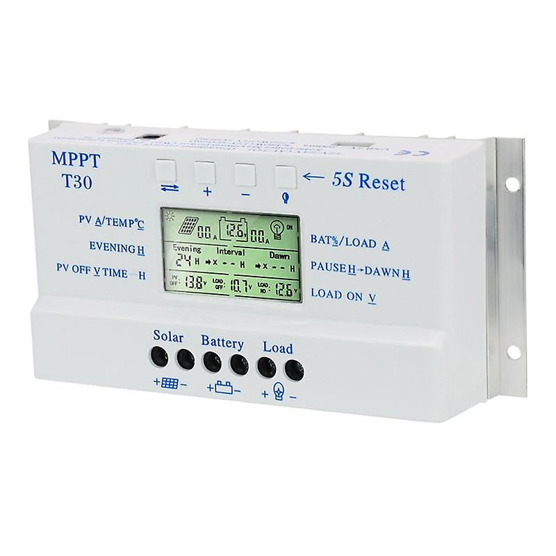 Pwm 12/24v 30a Solar Charge And Discharge Controller T30 Light Time Control