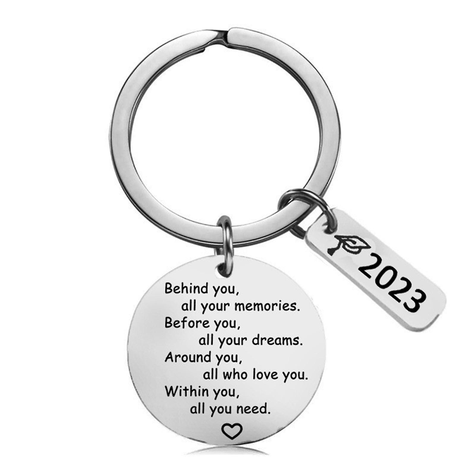 2023 Inspirational Graduation Gift Personalized Stainless Steel Keychain