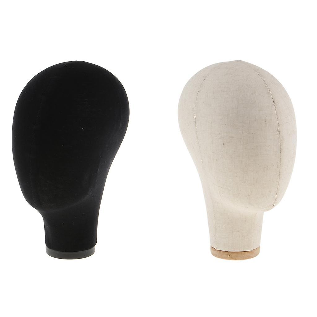 2pcs Mannequin Canvas Block Head Wig Toupee Hat Display With Mount Hole 21"