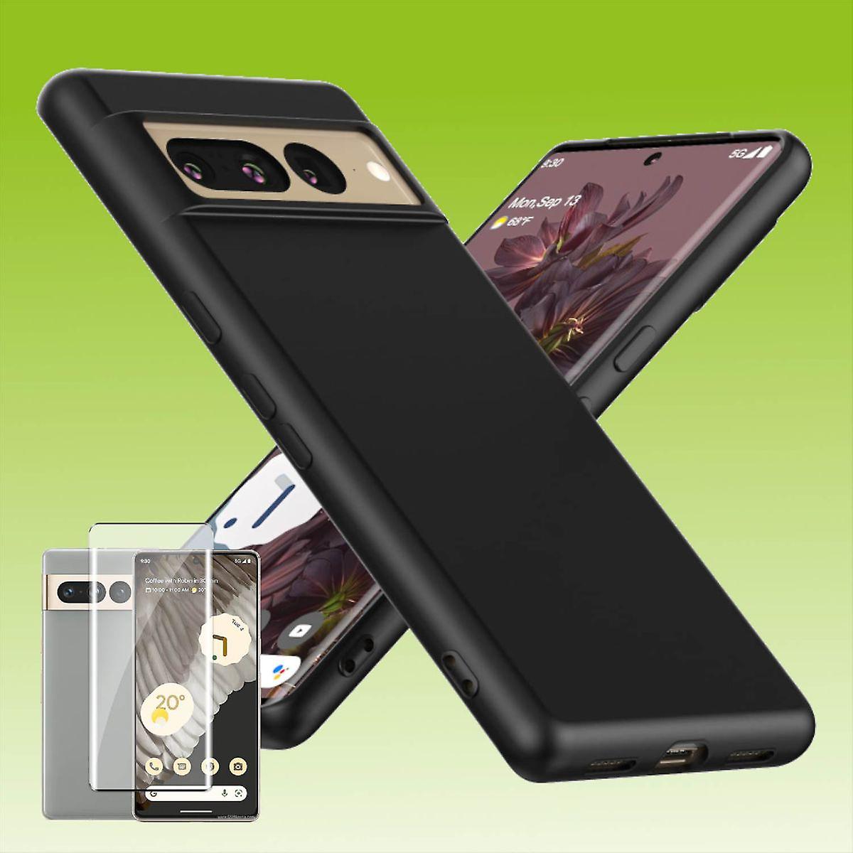 For Google Pixel 8 Pro Silicone Case TPU Black + 0.26 4D Curved Display LCD H9 Glass Mobile Phone Case Cover Protective Case